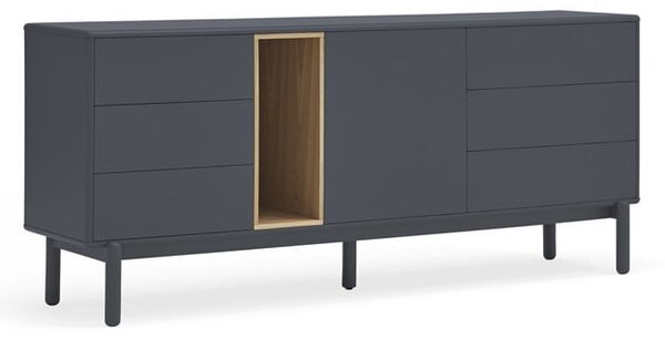 Ciemnoszara wysoka komoda 180x76 cm Corvo – Teulat