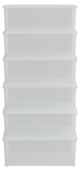 Plastikowe pojemniki do przechowywania, 6 szt, 10L, sztaplowane