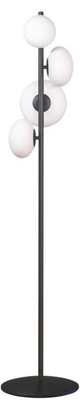 Lampa stojąca podłogowa dekoracyjna czarna mleczne szklane klosze 140 cm 4xG9 5W OMI Zuma Line