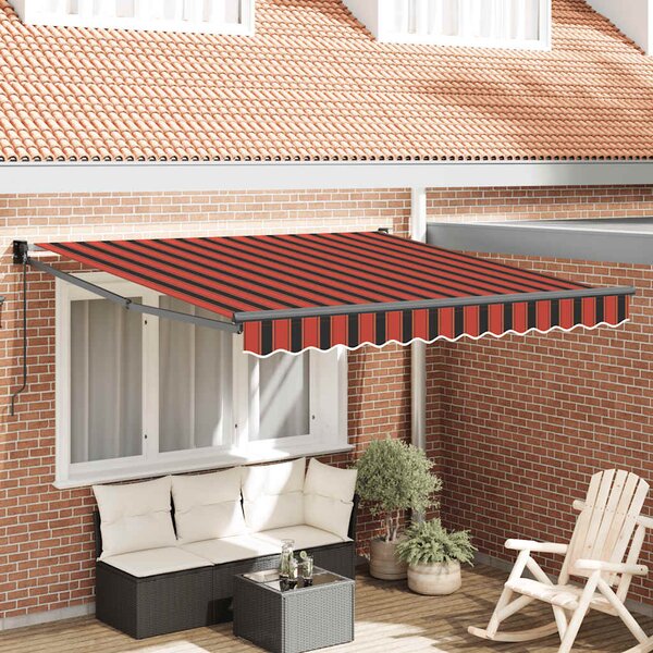 Zwijana markiza, pomarańcz i brąz, 3,5x2,5m tkanina i aluminium