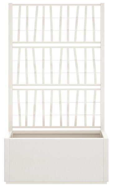 Donica ogrodowa z kratką, biała, 80x36x140 cm, PP