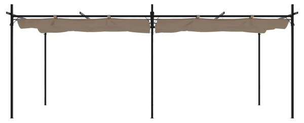 Pergola ze zwijanym dachem, taupe, 589x292x230 cm