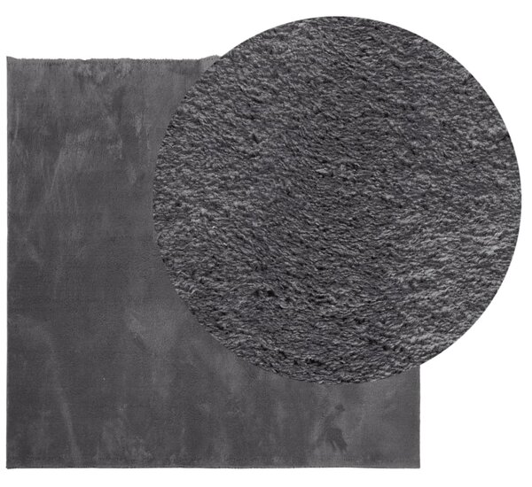 Dywan HUARTE z krótkim włosiem, antracytowy, 200x200 cm