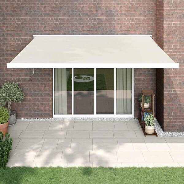 Zwijana markiza, kremowa, 4x3 m, tkanina i aluminium