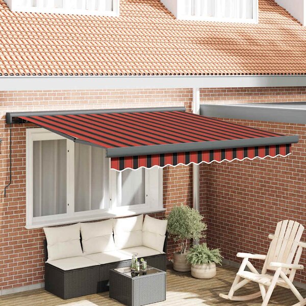 Zwijana markiza, pomarańcz i brąz, 3x2,5 m, tkanina i aluminium