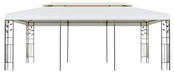 Altana z podwójnym dachem, biała, 6x3 m, stalowa