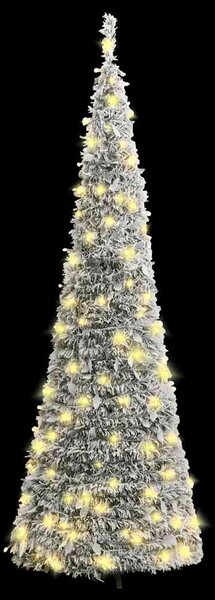 Sztuczna choinka typu pop-up, ośnieżona, 100 LED, 150 cm