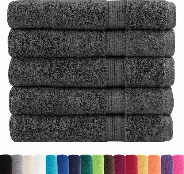 Ręczniki premium, SOLUND, 25 szt., antracytowe, 100x200 cm, 600 g/m²