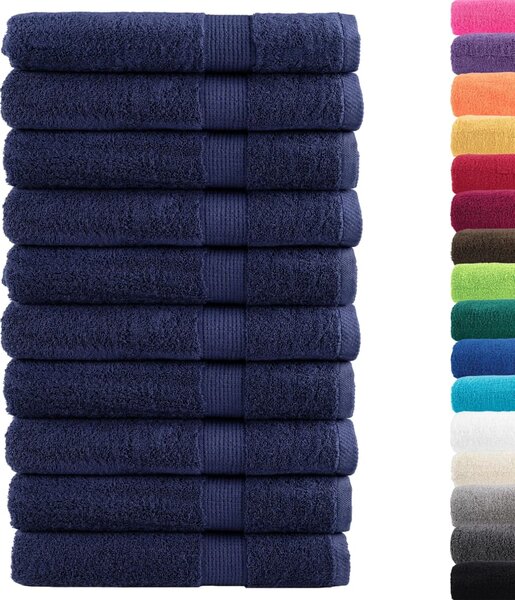Ręczniki premium, SOLUND, 10 szt., granatowe, 80x200 cm, 600 g/m²