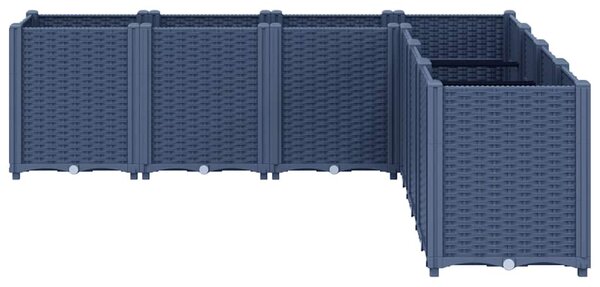 Donica ogrodowa, niebieskoszara, 160x160x53 cm, PP