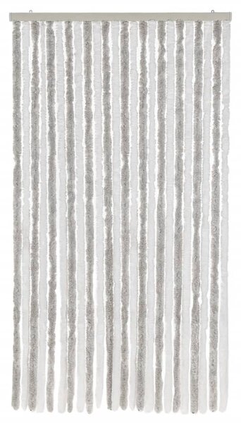 Zasłona przeciwko owadom, jasnoszaro-biała, 100x230 cm, szenil