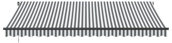 Ręcznie zwijana markiza, antracytowo-biała, 450x350 cm