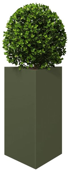 Donica ogrodowa, oliwkowa, trójkątna, 50x43x75 cm, stal