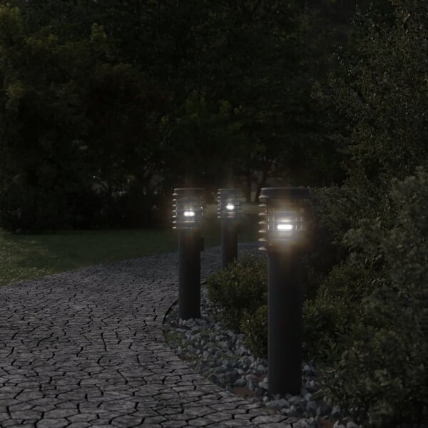 Lampa ogrodowa na słupku, z gniazdkiem, czarna, 60 cm, stal