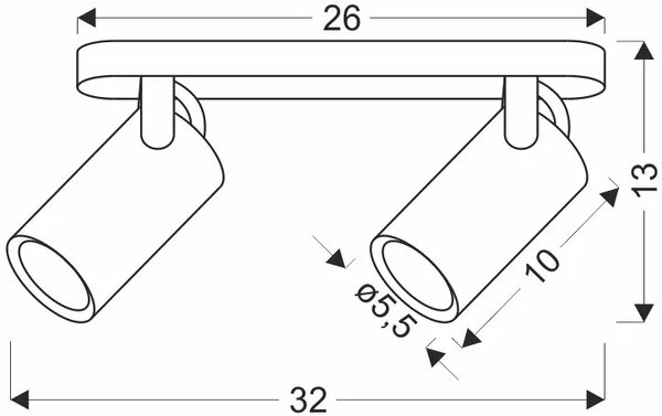Czarna lampa sufitowa dwupunktowa loft na listwie - Z071 Z1-C00