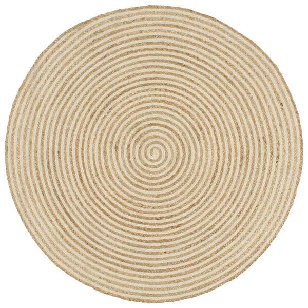 Biały dywanik w spiralny wzór 90 cm M0-P16