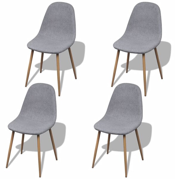 Krzesła stołowe, 4 szt., jasnoszare, tkanina