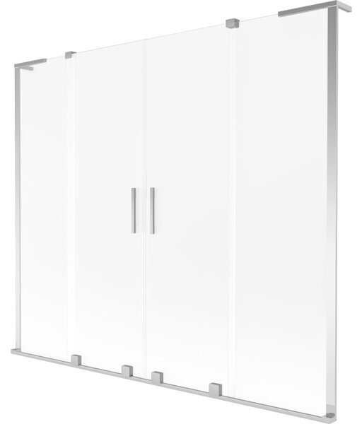 Mexen Velar L Duo parawan nawannowy 2-skrzydłowy rozsuwany 180 x 150 cm, szron, chrom - 896-180-003-32-01