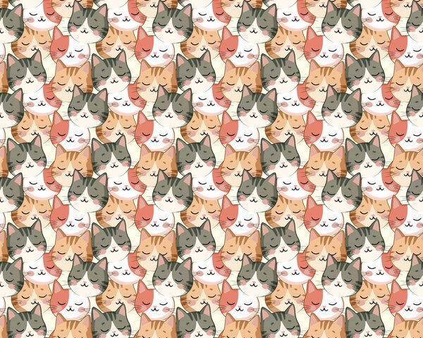 Fototapeta Wzór z kotami, Fototapety z zwierzętami, Popularne Fototapety, t00776v1 - Tapeko.pl