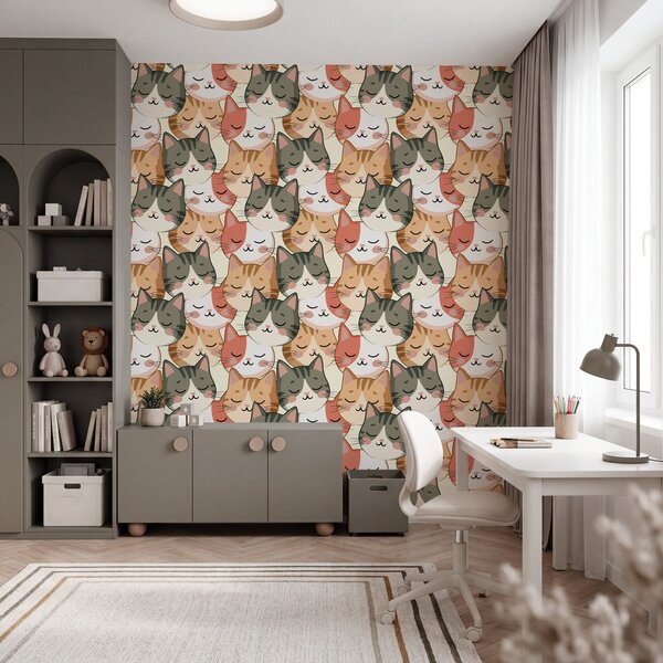 Fototapeta Wzór z kotami, Fototapety z zwierzętami, Popularne Fototapety, t00776v1 - Tapeko.pl