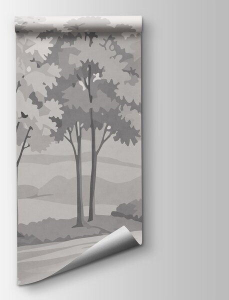 Fototapeta Krajobraz z drzewami i wzgórzami, Fototapety Natura, Popularne Fototapety, t00763 - Tapeko.pl