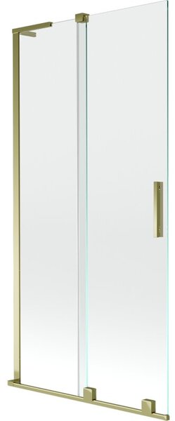 Mexen Velar L parawan nawannowy 2-skrzydłowy rozsuwany 95 x 150 cm, transparent, złoty - 896-095-003-01-50