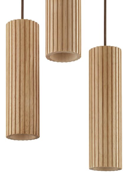 Brilliant Lampa wisząca Lakewood, możliwość ściemniania, jasne drewno, salon / jadalnia, drewno, nowoczesny