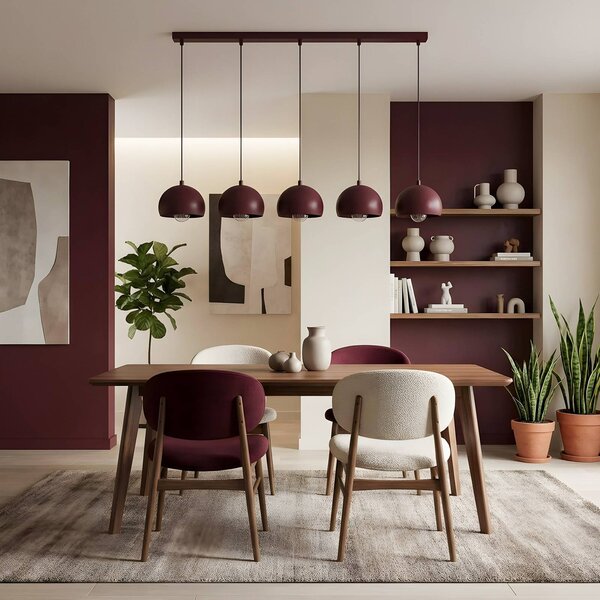 Lampa wisząca Sool Luminex, możliwość ściemniania, czerwony, salon / jadalnia, metal