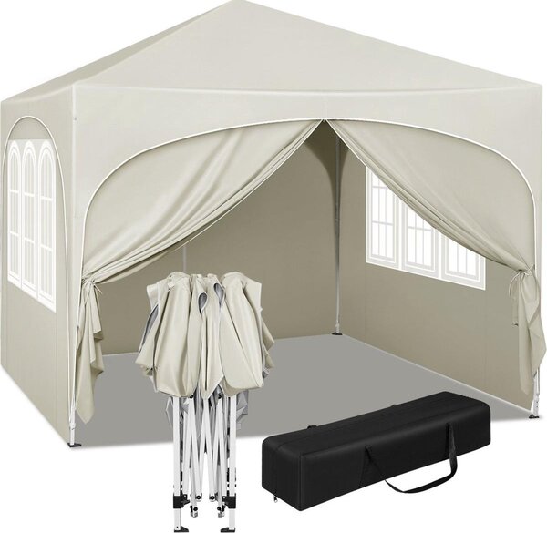 Bolt Edge Partytent - Beige - Easy-Up Pavilion - Skadany namiot imprezowy - Odporny na wod i promieniowanie UV - 3x3 m - Regulowana wysoko