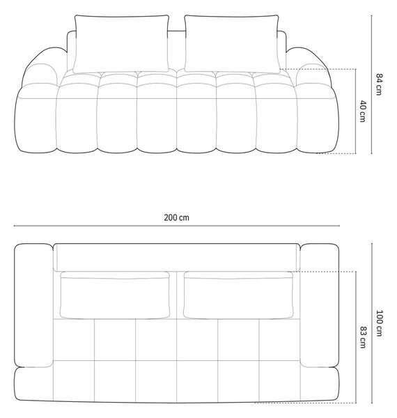 Ciemnoniebieska sofa 200 cm Linz – Cosmopolitan Design