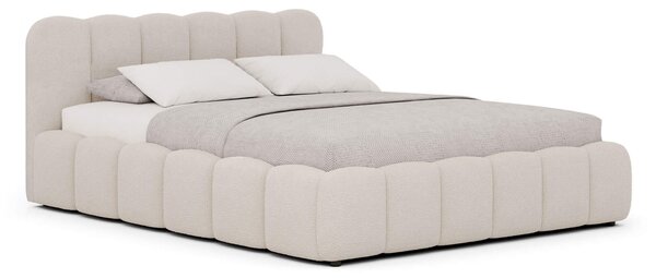MebleMWM Łóżko tapicerowane z pojemnikiem SFG0213 | 140x200 | Boucle | Ecru #33