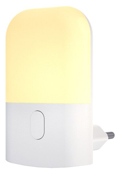Lampka nocna do gniazdka z czujnikiem zmierzchu do sypialni biała prostokątna regulacja jasności ciepła barwa LED 0.5W KAMA Eko-Light