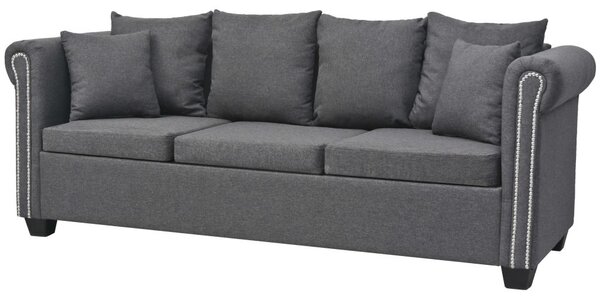 3-osobowa sofa tapicerowana 200x75x73 cm, ciemnoszara