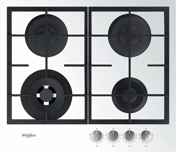 Płyta gazowa WHIRLPOOL GOFL629WH MultiLevel Flame Żeliwne ruszty WOK Szkło 59cm