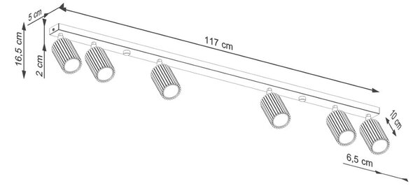 Kremowa lampa punktowa 6,5x117 cm Gleam – Sollux