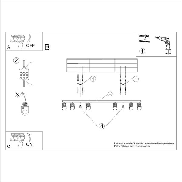 Kremowa lampa punktowa 6,5x117 cm Gleam – Sollux