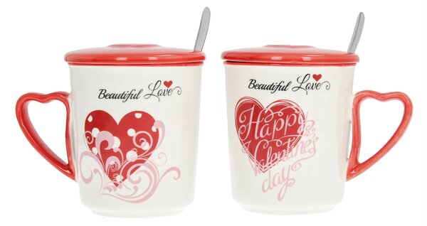 Zestaw kubków Beautiful Love I z przykrywką 350ml