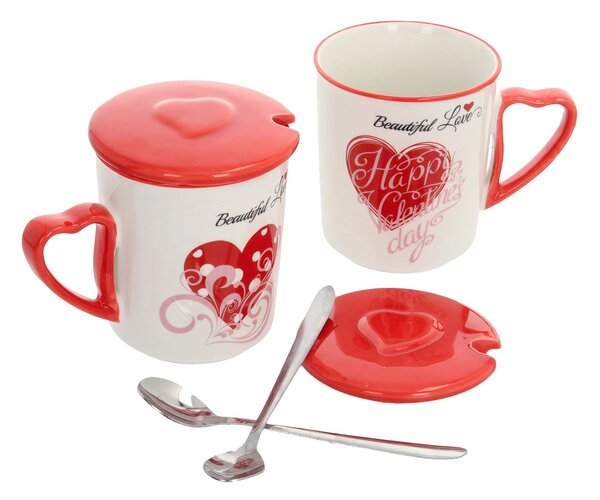 Zestaw kubków Beautiful Love I z przykrywką 350ml