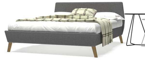 Rama łóżka, jasnoszara, tkanina, 140 x 200 cm