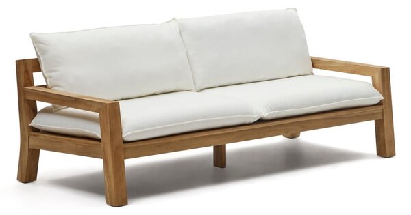 Biało-naturalna sofa ogrodowa z drewna tekowego Forcanera – Kave Home