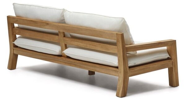 Biało-naturalna sofa ogrodowa z drewna tekowego Forcanera – Kave Home