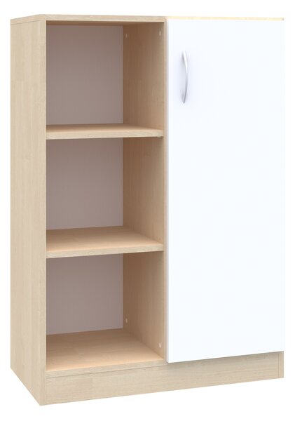 Jednodrzwiowa szafka biurowa na klucz Simple z półkami, 80x40x120,5 cm, index 80-3P-1F3