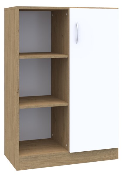 Jednodrzwiowa szafka biurowa na klucz Simple z półkami, 80x40x120,5 cm, index 80-3P-1F3
