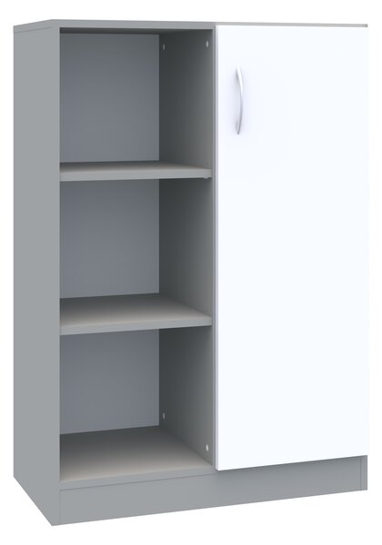 Jednodrzwiowa szafka biurowa na klucz Simple z półkami, 80x40x120,5 cm, index 80-3P-1F3