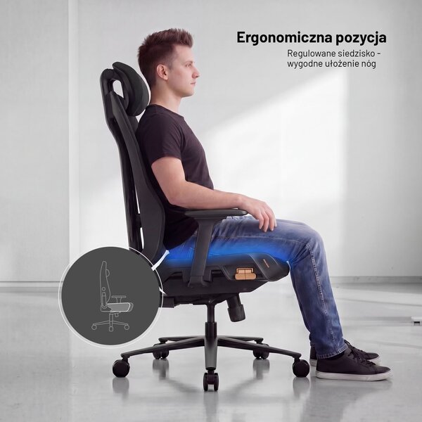 Fotel biurowy ergonomiczny Diablo V-Flash Ultra Black