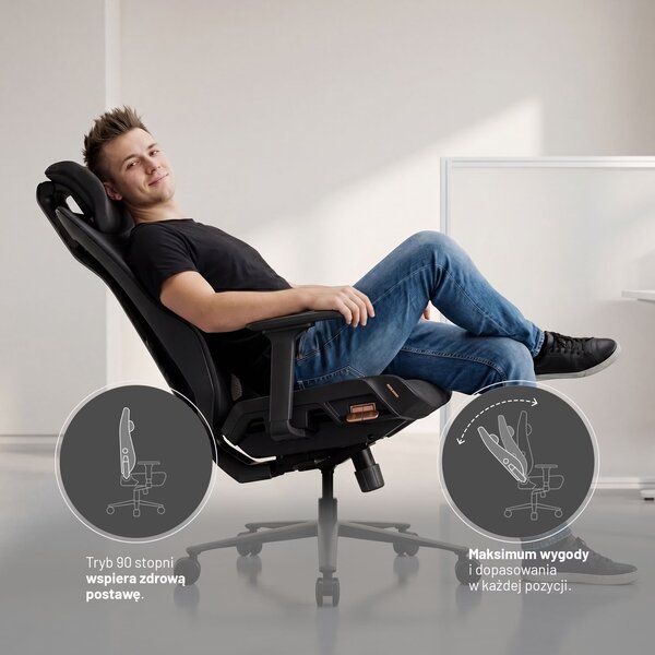 Fotel biurowy ergonomiczny Diablo V-Flash Ultra Black