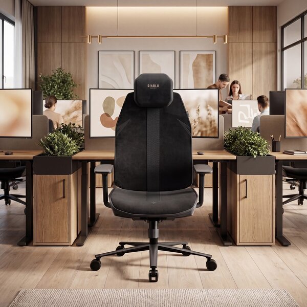 Fotel biurowy ergonomiczny Diablo V-Flash Ultra Black