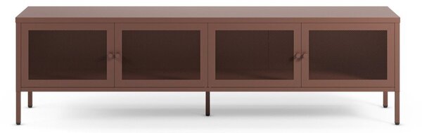 Bordowa metalowa szafka pod TV 160x50x35 cm Fayna – Marckeric