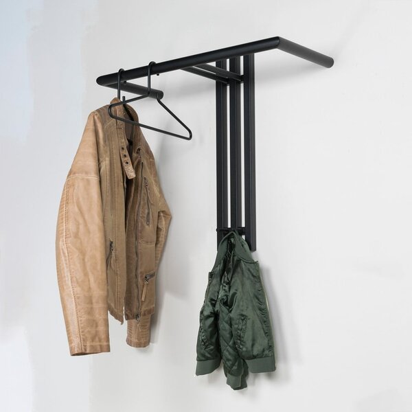 Czarny metalowy wieszak ścienny 65 cm Senza – Spinder Design