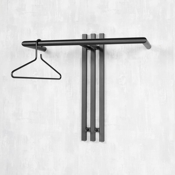Czarny metalowy wieszak ścienny 65 cm Senza – Spinder Design